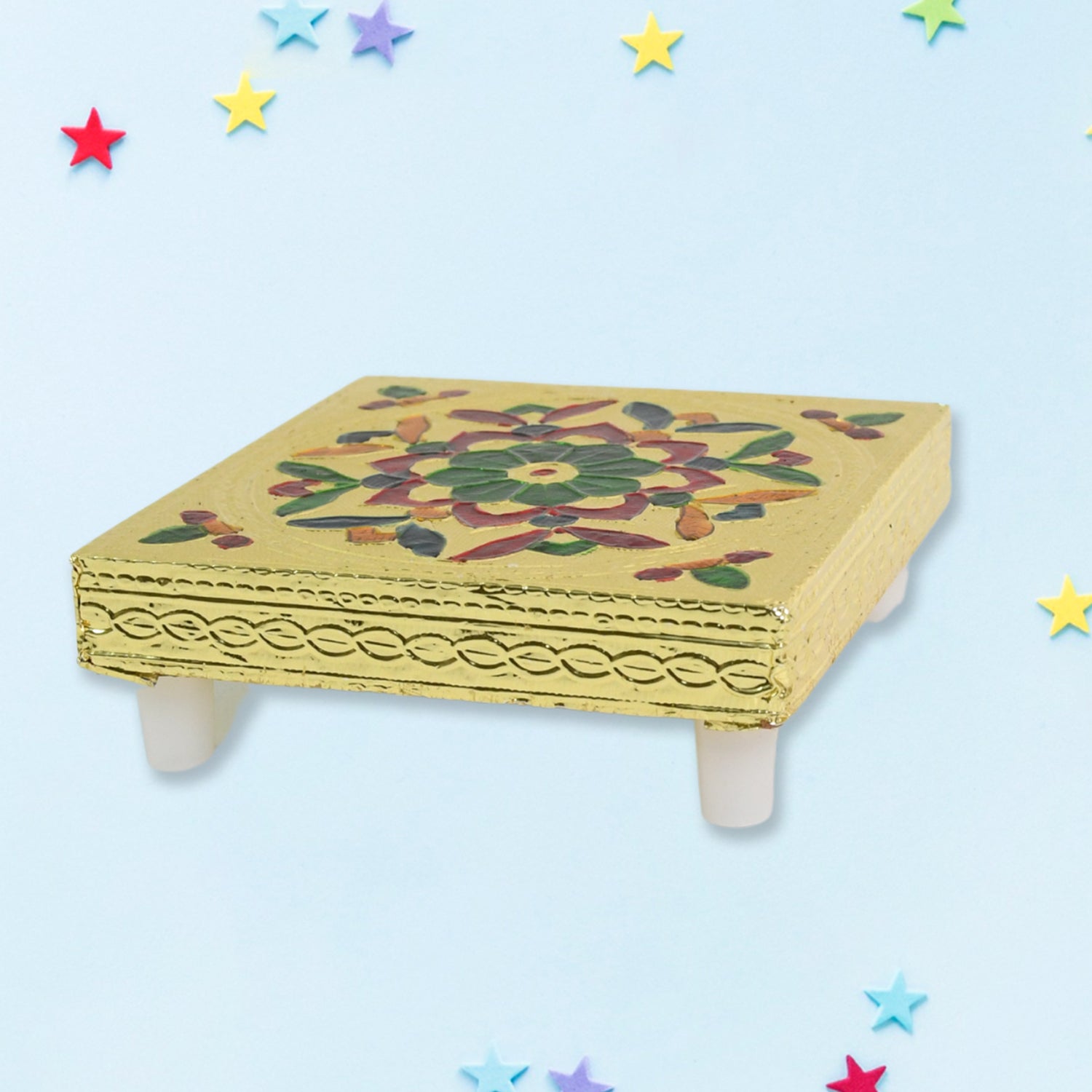 Handicraft Wood Chowki for Pooja , Wooden Bajot (1 Pc / Mix Descign & Color) Handicraft Wood Chowki for Pooja , Wooden Bajot (1 Pc / Mix Descign & Color)